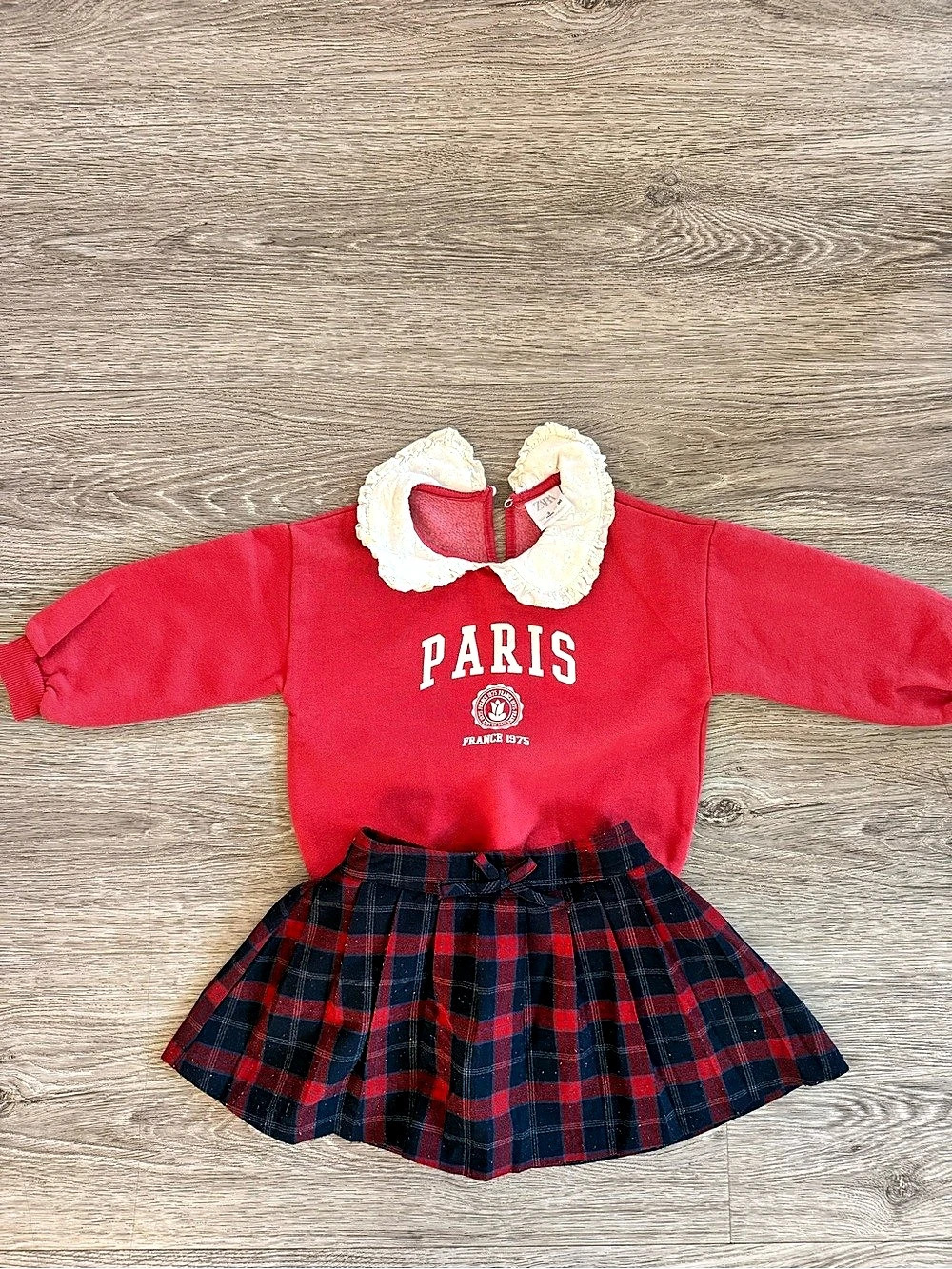 Zara Girls Plaid Matching Set Red & Blue Size 4 NWT